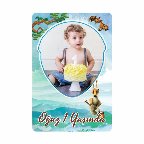 Buz Devri Temalı Doğum Günü Magneti